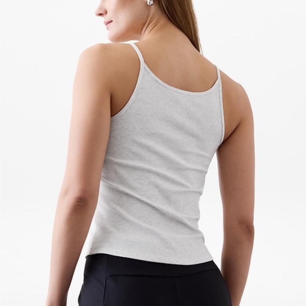 Athleta Black Signature Ribbed Thin Strapped Tank Top Sz S - Picture 4 of 5